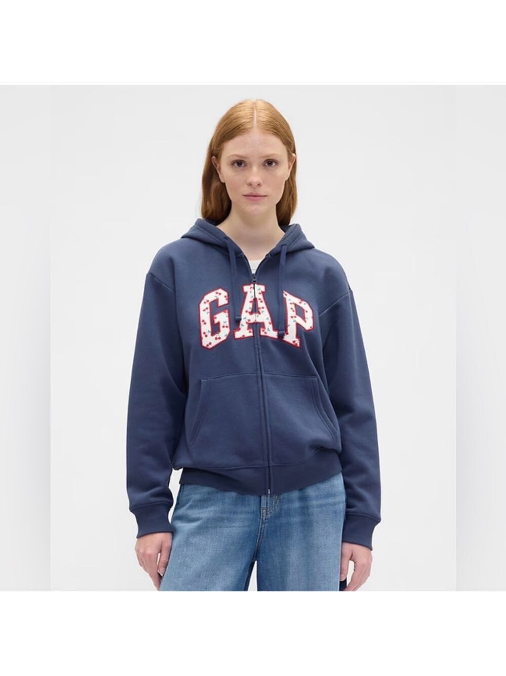 Gap Relaxed Logo Spell-out Cherries Full Zip Hoodie Jacket NWT M Spring Cozy